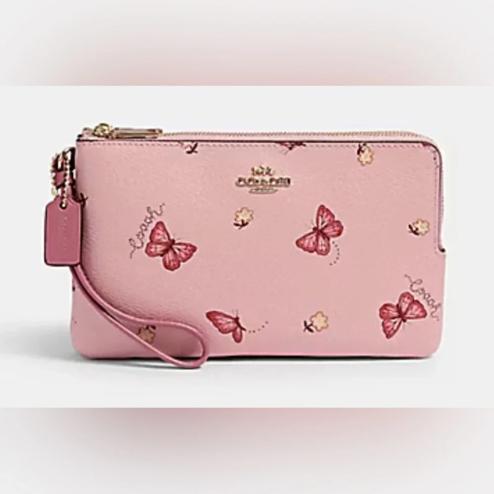 ❌SOLD❌Coach Butterfly Double Zip Wristlet - Picture 2 of 10